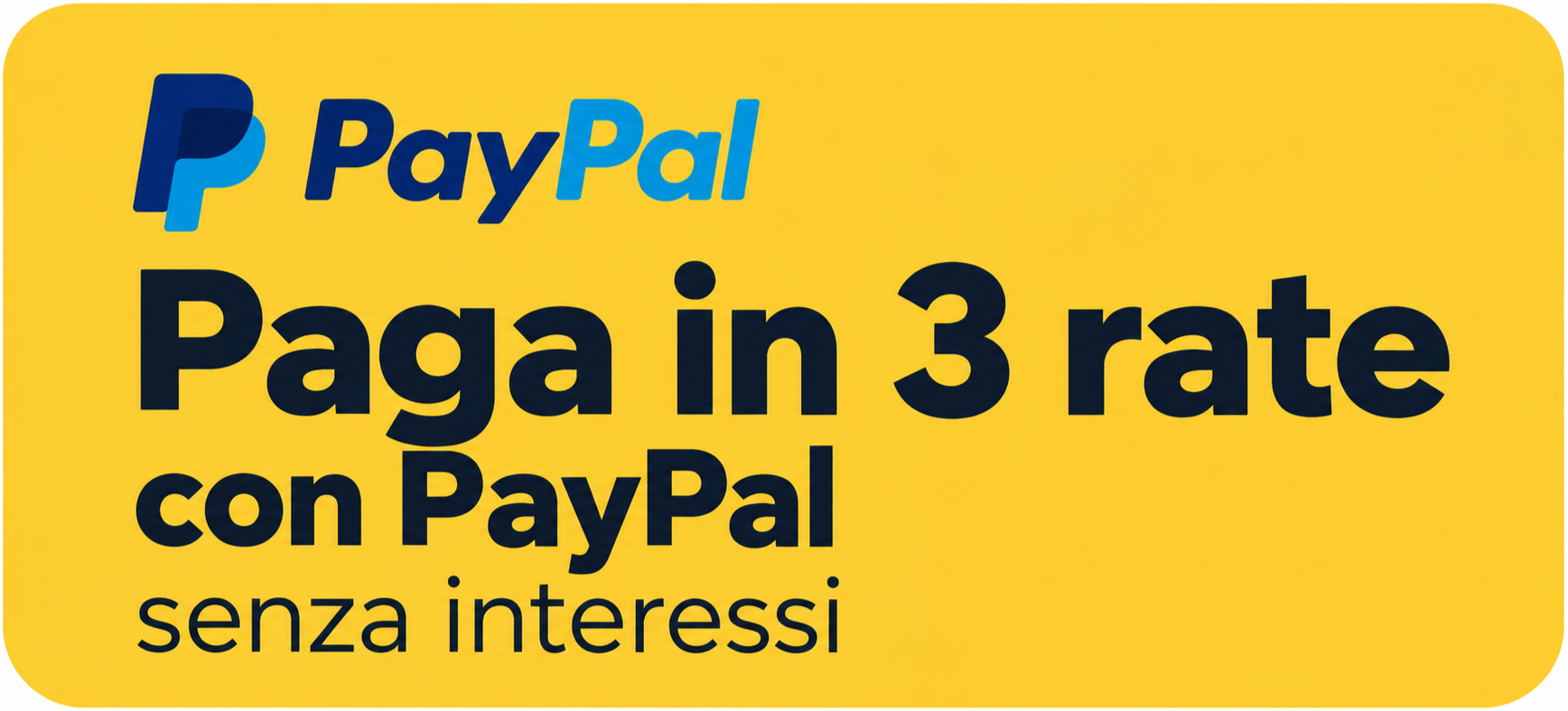 Banner PayPal - Paga in 3 Rate