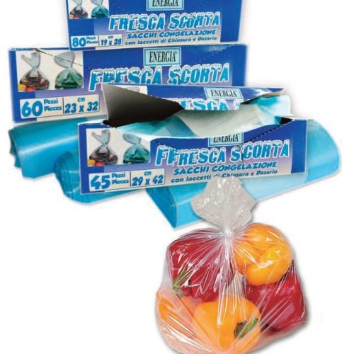 Sacchi frigo congelazione 30 x 40 cm 40 pz c laccetti e datario dinamic - immagine 1