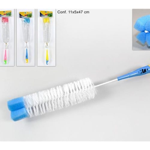 Lavabottiglie Spazzolino per Bottiglie con Manico in Plastica e Nylon 40 cm Vari Colori - immagine 1