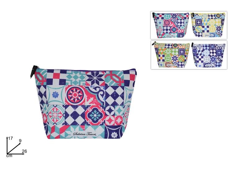Borsello Pochette da Viaggio in Pvc con Zip Fantasia 26 x 17 x 9 cm Vari Decori