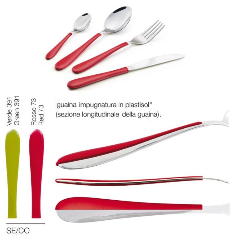 Servizio di Posate da Tavola in Acciaio Cover Verde Eme 24 pezzi