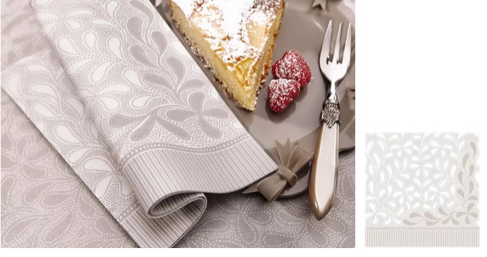 Home Spun & Crafts - Set di 4 tovaglioli di cotone con stampa a blocchi
