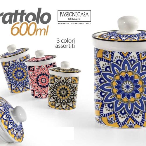 1 Pezzo Barattolo Contenitore da Cucina in Ceramica 600 ml 11 x 16 cm 3 Colori - immagine 2
