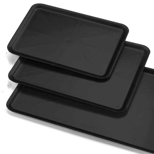 Vassoio paperino nero in plastica pasticcerie e ristorazione 10 pezzi 37 x 48 cm - immagine 1