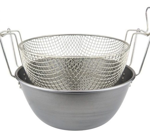 Friggitrice in Ferro Spazzolato con cestello in rete 36 cm - immagine 1