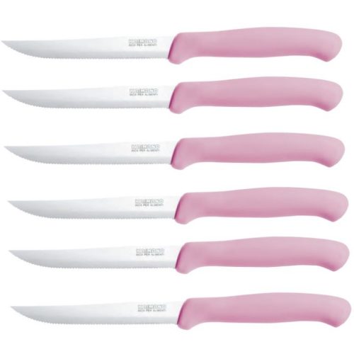 Set 6 Coltelli da Tavola Bistecca Italicus Rosa Fiskars Kaimano - immagine 1