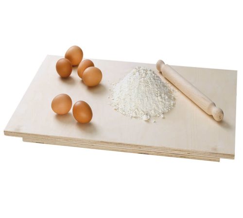 Tavola per Impastare Pasta in Legno di Betulla + Mattarello 57 x 37 cm –