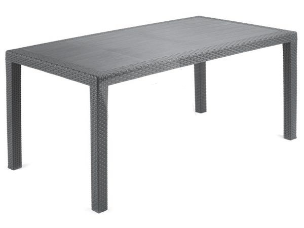 Tavolino Da Giardino Quadrato 50x50x30 Cm | Polyrattan Grigio | Piano Vetro Temperato | Acciaio Verniciato