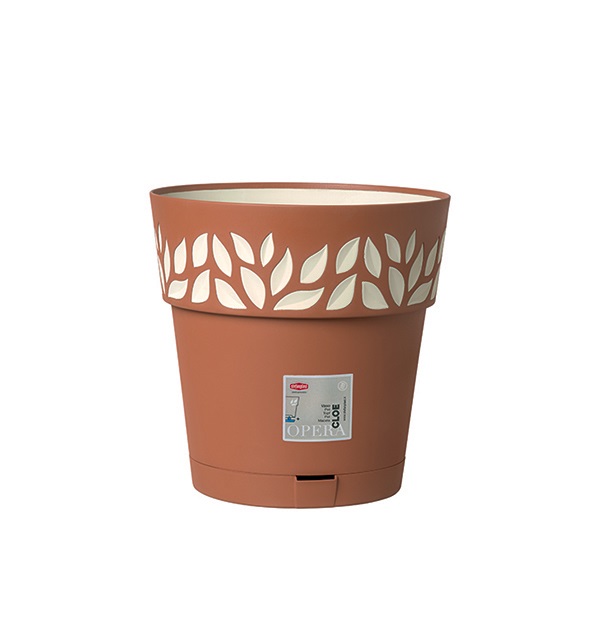 Vaso Opera Cloe Stefanplas 25x25 Cm - Terra Vaniglia - Resina Certificata