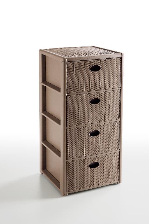 Stefanplast Cassettiera Elegance 4 Cassetti Bianco – 40x40x80 Cm, Pratica E Versatile Per La Casa