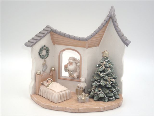 Paesaggio Natalizio Decorazione Casa a Natale in resina con luce