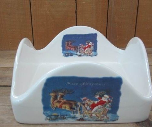 Portatovaglioli da Tavola Natalizio natale Decoro Blu - immagine 1