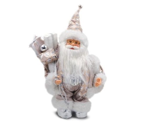 Decorazione Casa Natalizia Babbo Natale Rosa con Carillon 35 cm - immagine 1