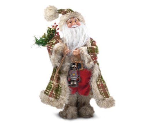 Decorazione Casa Natalizia Babbo Natale Scozzese con Carillon 50 cm - immagine 1