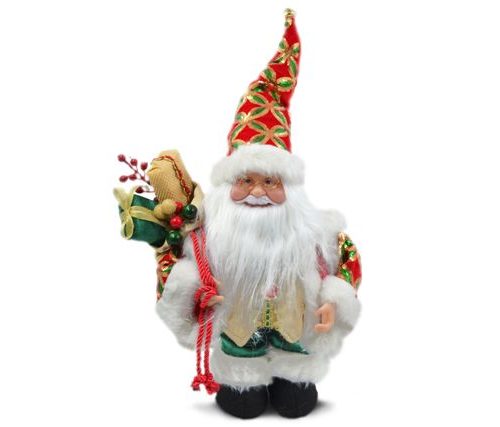 Decorazione Casa Natalizia Babbo Natale con Carillon 35 cm - immagine 1