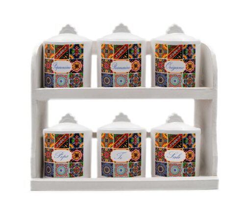 City To Cottage® Set Da Cucina 10 Pezzi: Barattoli Per Farina E Spezie, Portaburro, Portauova, Macinasale E Pepe, Poggiamestolo - Regalo Ideale Per La Casa