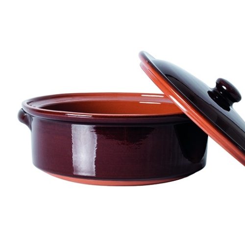Casseruola in Terracotta Bicolore con Coperchio 32 cm - immagine 1