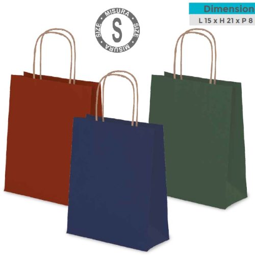1 Pezzo Busta Regalo Winter Monocolore 15 x 21 x 8 cm 3 Colori - immagine 1