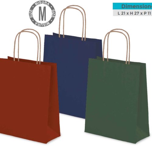 1 Pezzo Busta Regalo Winter Monocolore 21 x 27 x 11 cm 3 Colori - immagine 1