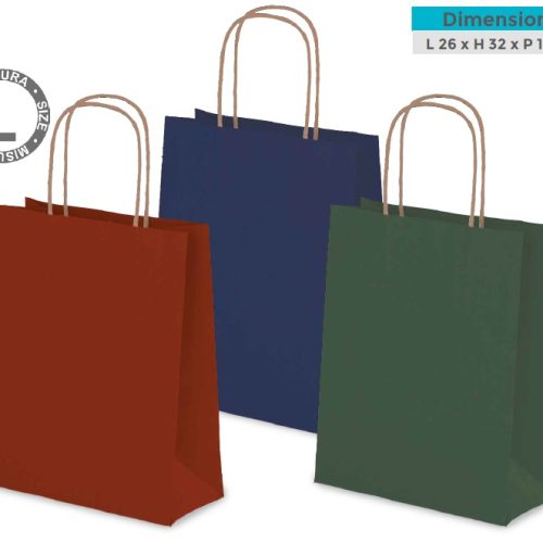 1 Pezzo Busta Regalo Winter Monocolore 26 x 32 x 12 cm 3 Colori - immagine 1