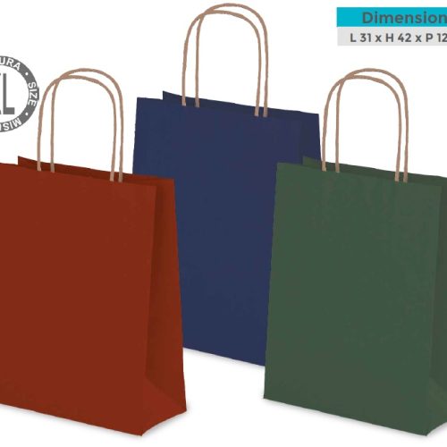 1 Pezzo Busta Regalo Winter Monocolore 31 x 42 x 12 cm 3 Colori - immagine 1
