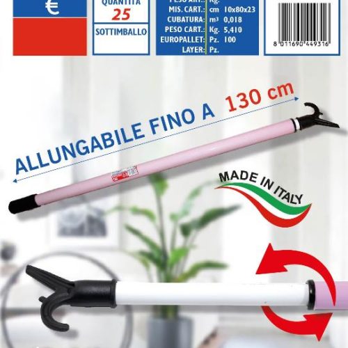 BASTONE APPENDIABITI METALLO 130cm ROSA 44931 FAT - immagine 1