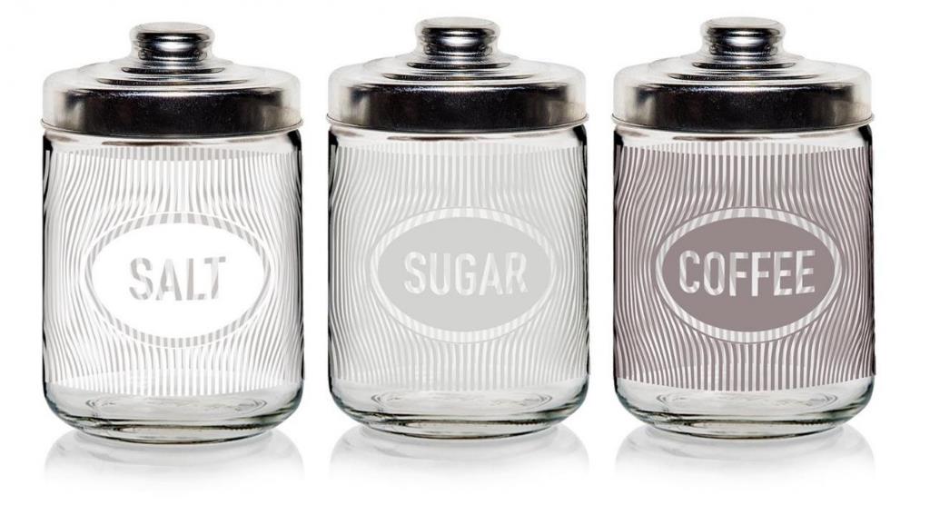 H&H 800 CC Vetro Sale Contenitori Cucina Barattoli, 800 ml