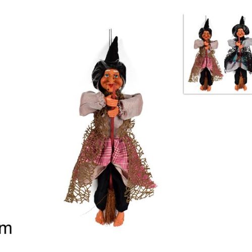 Decorazione Natale Befana da Appendere con Molla 35 cm 2 Decori - immagine 1