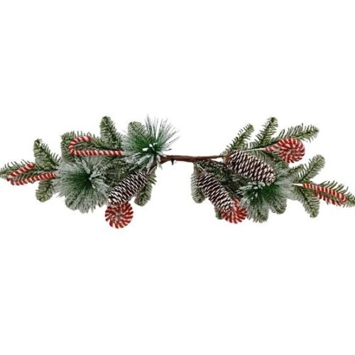 Decorazione Natale Casa Fascina Innevata con Canditi e Pigne 65 cm - immagine 1
