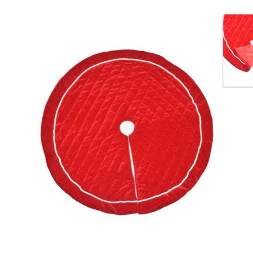 Decorazione Albero di Natale Tappeto Coprialbero in Velluto Rosso 80 cm - immagine 1