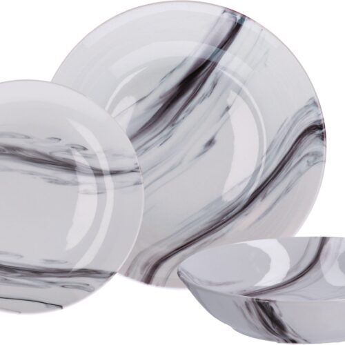 Servizio di Piatti da Tavola in Ceramica Marble 18 Pezzi - immagine 1