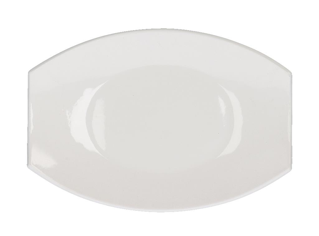 1 Pezzo Piatto da Tavola Smussato Ovale 35,5 x 25 cm