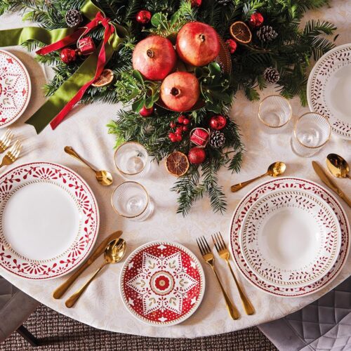 Servizio di Piatti da Tavola in Porcellana Natale Olimpic New Charme 18 Pezzi - immagine 4
