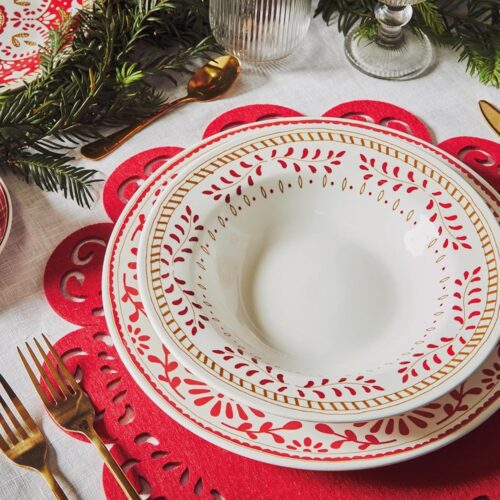 Servizio di Piatti da Tavola in Porcellana Natale Olimpic New Charme 18 Pezzi - immagine 3