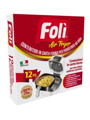 Set 12 Fogli Carta forno e Friggitrice ad Aria 20 cm FOLI