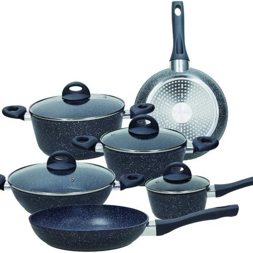 Set Batteria di Padelle Pentole Antiaderenti Black Opal 10 Pezzi Tognana - immagine 1