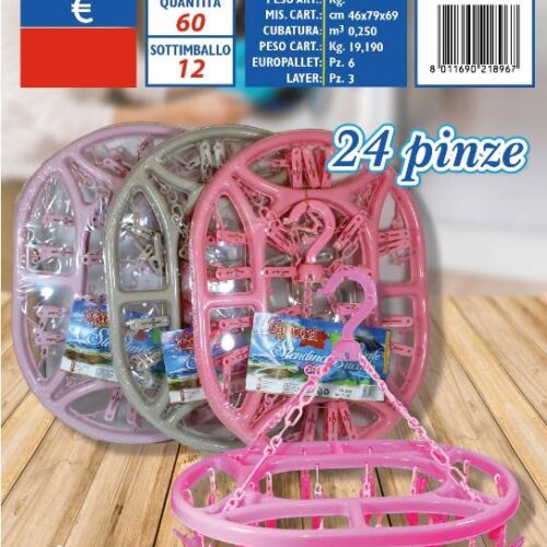STENDINO BUCATO PLASTICA 24pinze 21896 FATIGATI - immagine 1