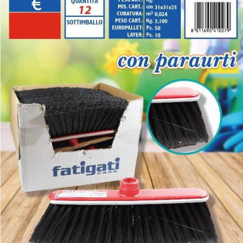 SCOPA C/PARABORDI LUX ROSSA/NERA 41027 FATIGATI - immagine 1
