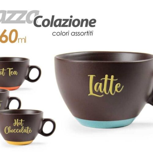 1 Pezzo Tazza Tazzone Jumbo Latte Bicolore da 460 ml 4 Colori - immagine 1