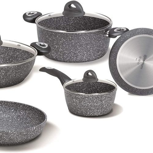 Set Batteria di Pentole Antiaderenti ad Induzione Madame Petra 8 Pezzi - immagine 3
