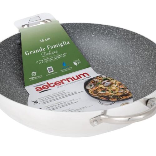 Tegame Wok Antiaderente anche Induzione Grande Famiglia DeLuxe 36 cm - immagine 1
