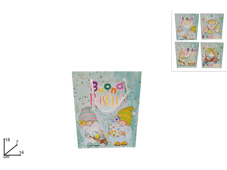 1 Pezzo Busta Regalo Buona Pasqua 18 x 14 x 7 cm 3 Decori