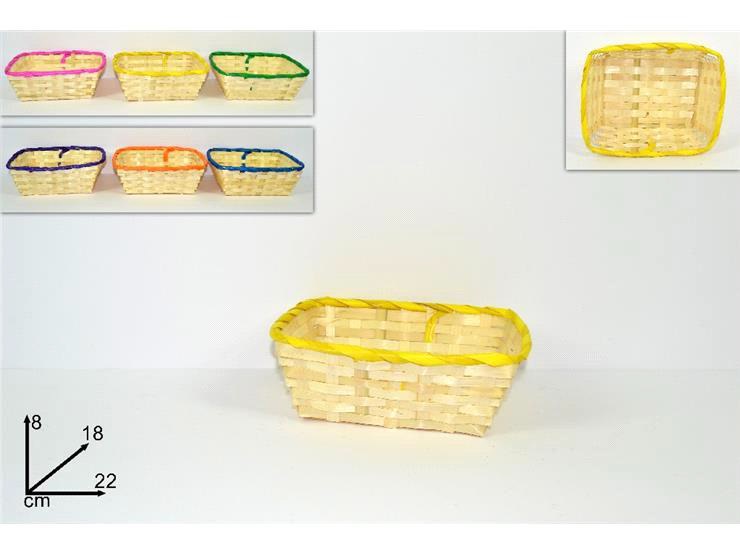 1 Pezzo Cestino Pasqua Intrecciato Quadrato 22 x 18 x 8 cm 6 Colori