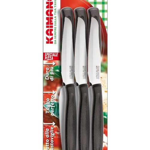 Set 6 Coltelli da Tavola Pizza Dinamik Nero Kaimano - immagine 1