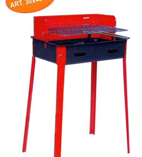 Barbecue a Carbonella con Ruote Rettangolare 30 x 45 x 85 cm - immagine 1