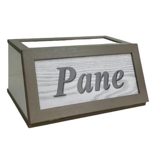 Cassetto Portapane da Cucina in Legno Decorato Tortora 3 Decori - immagine 1
