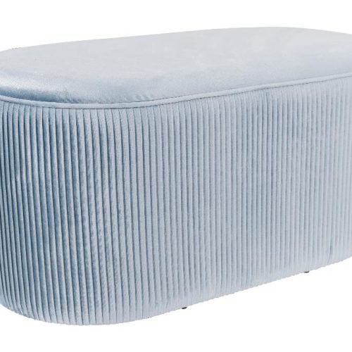 Cassapanca Contenitore Pouf Imbottita Arhis in Velluto Grigio 80 cm - immagine 1