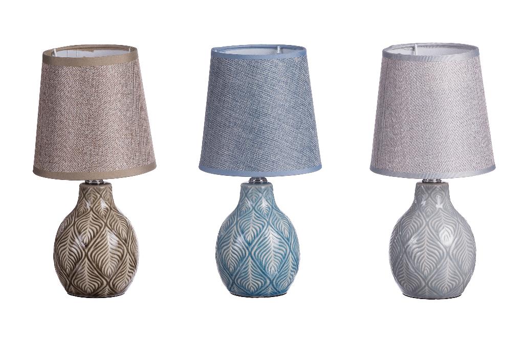 1 Pezzo Lampada Lume con Base in Ceramica Darcy 28 cm 3 Colori