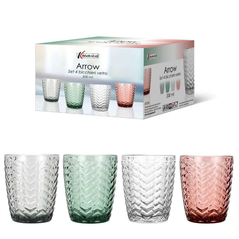 Set Di 2 Bicchieri In Vetro Da 350 Ml Con Motivo Ghiacciaio - Per Vino