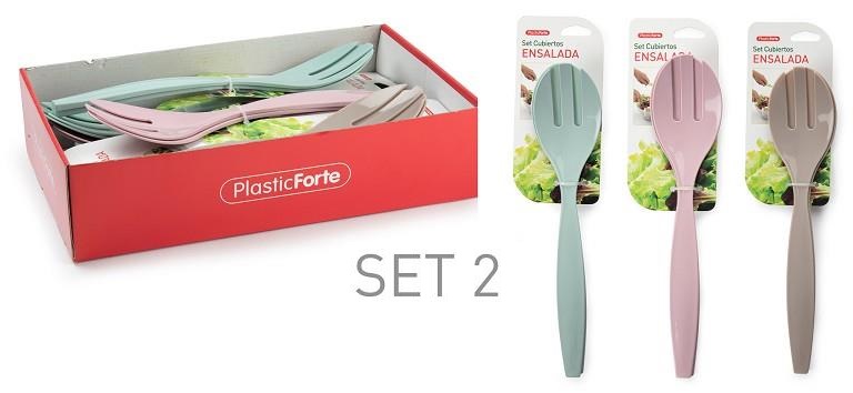 Floral Set Di Posate Da Insalata In Legno – Mestolo E Forchetta, Lunghezza 32 Cm, Eleganti E Rustici